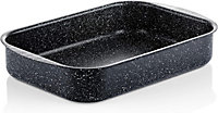 Westinghouse Non Stick Roasting Tin - 35 cm Roasting Tray Oven Dish - Black Marble