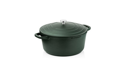 Westinghouse Performance Series Casserole Dish with Lid - 24cm Hob to Oven Cooking Pots - Lightweight Cast Aluminium - Green