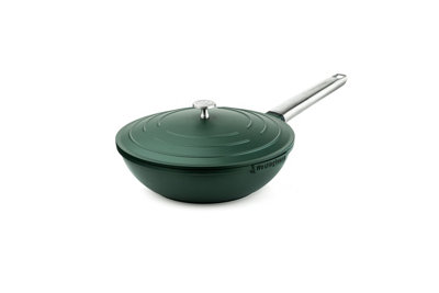 Westinghouse Performance Series Large Wok Non Stick - 28cm Induction Wok with Lid - Lightweight Cast Aluminium - Green