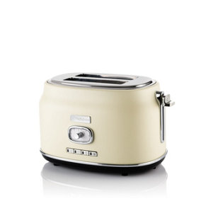Westinghouse Retro 2-Slice Toaster - Six Adjustable Browning Levels - with Self Centering Function & Crumb Tray - Cream
