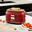Westinghouse Retro 2-Slice Toaster - Six Adjustable Browning Levels - with Self Centering Function & Crumb Tray - Red