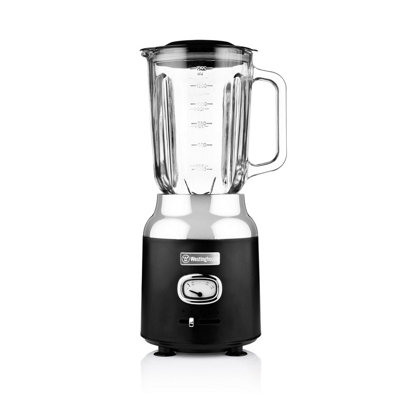 Westinghouse Retro Food Blender - 600 Watt Liquidiser Blender for Kitchen - Smoothie Maker with 1.5 L Glass Jug - Black