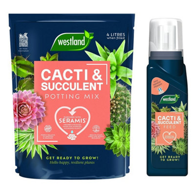 Westland Cacti Cactus Succulent Potting Mix Compost IndoorPlant Feed Concentrate DIY at B&Q