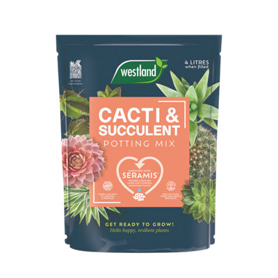 Westland Cacti & Succulent Potting Mix 4L Peat Free with Seramis