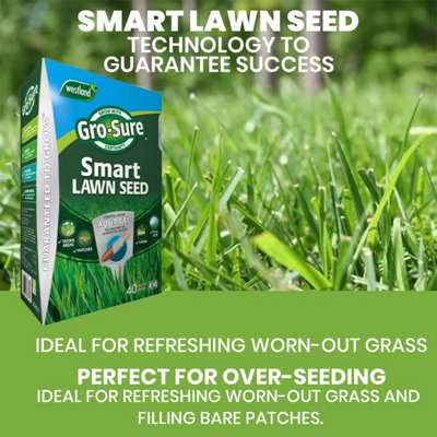 Westland Gro-Sure Smart Lawn Seed 40 Meter Square Aqua Gel Coated Grass ...