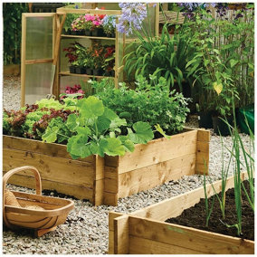 Westland Grow it Wooden Square 1 Metre Garden Raised Bed Vegetable Garden Liner