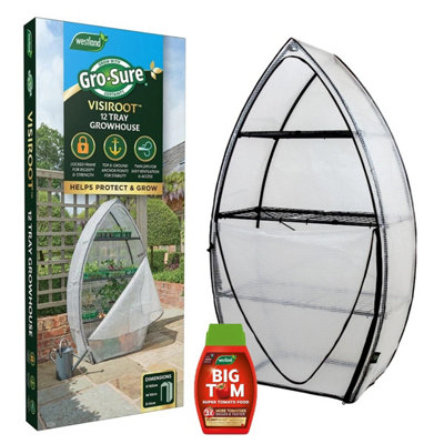 Westland Growhouse Unique Shape Greenhouse Strong Frame + Big Tom Tomato Feed 1L