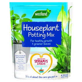 Westland Houseplant Potting Mix Compost Indoor Plant 4 Litres Seramis Enriched