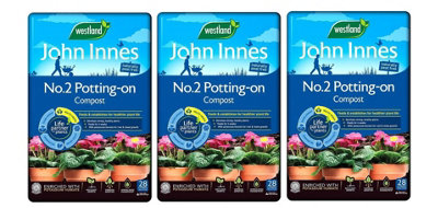 Westland John Innes Peat Free No.2 Potting-On Compost 28L Pack of 3