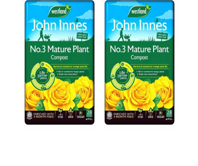 Westland John Innes Peat Free No 3 Mature Plant Compost 28L Pack of 2