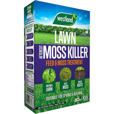 Westland Lawn Feed Weed & Moss Killer 2.5kg Stronger Greener Lawn Care ...