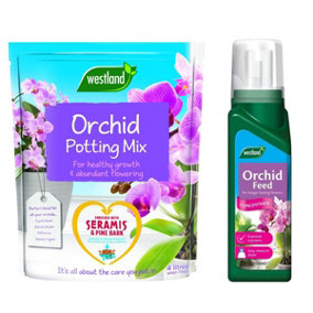Westland Orchid Potting Mix Compost Indoor Plant 4 Litres & Feed Concentrate