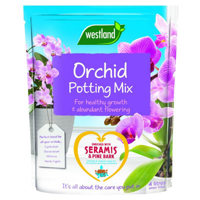 Westland Orchid Potting Mix Compost Indoor Plant 4 Litres & Feed Concentrate