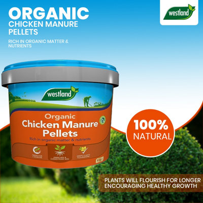 Westland Organic Chicken Manure Pellets 8kg Natural Soil Conditioner ...