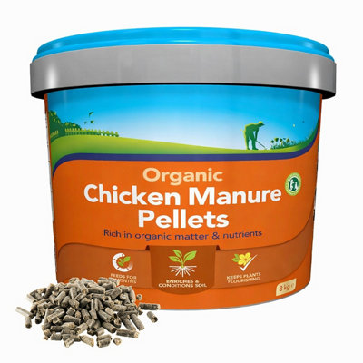 Westland Organic Chicken Manure Pellets 8kg Tub Natural Garden Plant Feed