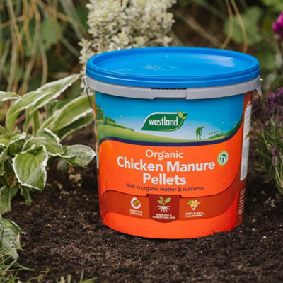 Westland Organic Chicken Manure Pellets 8kg Tub Natural Garden Plant Feed