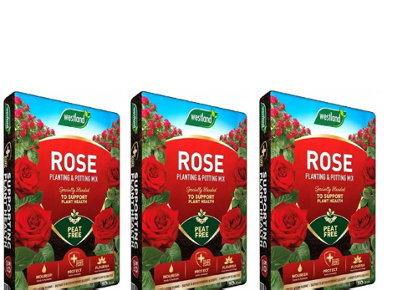 Westland Rose Planting & Potting Peat Free Mix 50L Pack of 3