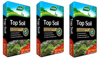 Westland Top Soil For General Planting & Preparation 30L Pack of 3