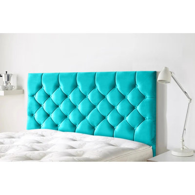 Velvet on sale teal headboard