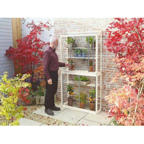 Westminster 3 Feet 4 Inches Small Greenhouse - Aluminium/Glass - L100 x W33 x H172 cm - Antique Ivory