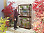 Westminster 3 Feet 4 Inches Small Greenhouse - Aluminium/Glass - L100 x W33 x H172 cm - Chestnut Brown