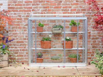Westminster Half 3 Feet 4 Inches Small Greenhouse - Aluminium/Glass - L100 x W33 x H91 cm - Anthracite