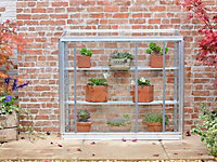 Westminster Half 3 Feet 4 Inches Small Greenhouse - Aluminium/Glass - L100 x W33 x H91 cm - Black