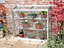 Westminster Half 3 Feet 4 Inches Small Greenhouse - Aluminium/Glass - L100 x W33 x H91 cm - Chestnut Brown