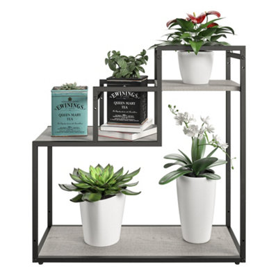 Weston Plant Stand with 3 Shelves Black/Natural