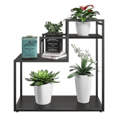 Weston Plant Stand with 3 Shelves Espresso Coloured