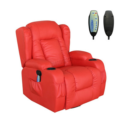WestWood 8 Point Leather Massage Cinema Recliner Sofa Heated