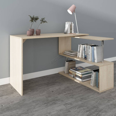 WestWood Computer Desk Rotary L-Shape Corner Home Office Table with ...