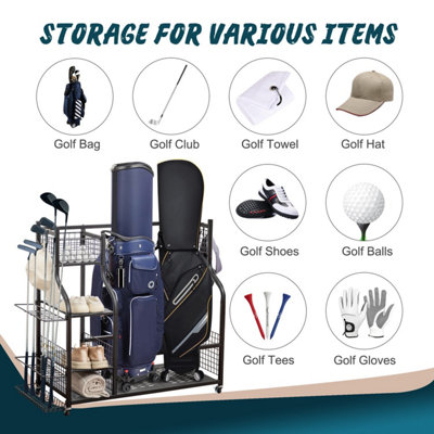 WestWood Golf Storage Rack Extra Large Golf Bag Stand Metal Golf Club ...