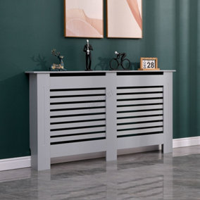 WestWood Grey Painted Radiator Cover Wall Cabinet Wood MDF Traditional Modern Large