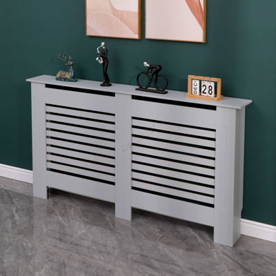 WestWood Grey Painted Radiator Cover Wall Cabinet Wood MDF Traditional Modern Large