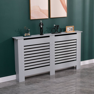 WestWood Grey Painted Radiator Cover Wall Cabinet Wood MDF Traditional Modern Medium