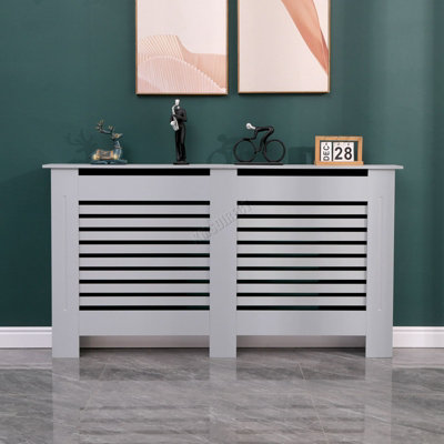 WestWood Grey Painted Radiator Cover Wall Cabinet Wood MDF Traditional Modern Medium