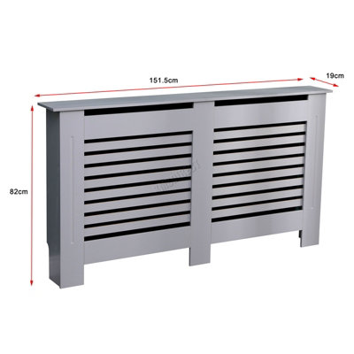 WestWood Grey Painted Radiator Cover Wall Cabinet Wood MDF Traditional Modern Medium - 4