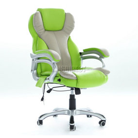 WestWood Heated Massage Gaming Office Chair Reclining Home Computer Swivel Winged Back Chair Green