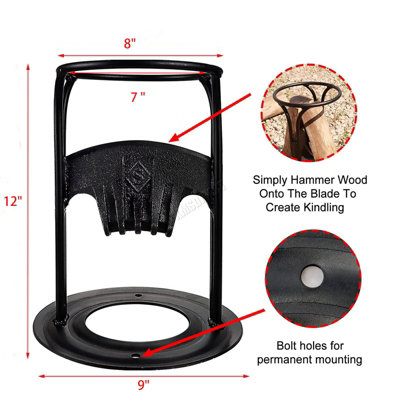 WestWood Kindling Cast Steel Wood Splitter Racker Ornament Firewood Log Cutter Home DIY Hand Tools WS01 Black