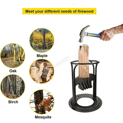WestWood Kindling Cast Steel Wood Splitter Racker Ornament Firewood Log Cutter Home DIY Hand Tools WS01 Black