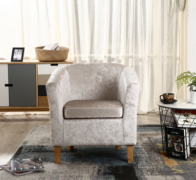 Cream fabric tub chair hot sale