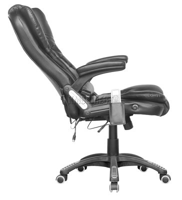 WestWood Luxury Leather 6 Point Massage Office Computer Chair Reclining High Back Black New