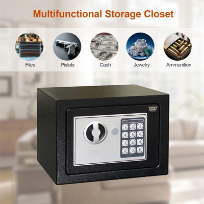WestWood Small Security Safe Box 6.64L Steel Money Locker Tin with Code ...
