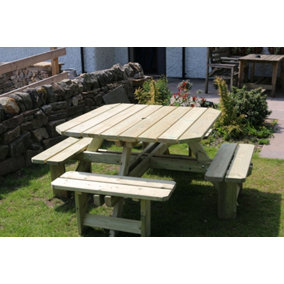 WESTWOOD SQUARE 8 SEAT PICNIC TABLE