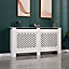 WestWood White Painted Radiator Cover Wall Cabinet Wood MDF Traditional Modern Cross Large