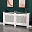 WestWood White Painted Radiator Cover Wall Cabinet Wood MDF Traditional Modern Cross Large