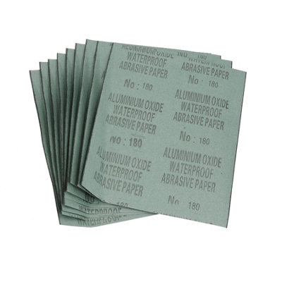Wet And Dry Glass Paper 180 Grit Waterproof Abrasive Paper Sanding Sheets 10pk