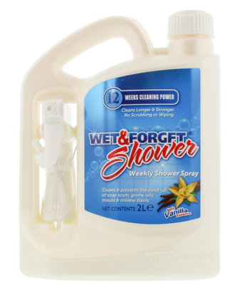 Wet & Forget Shower Cleaner, Vanilla Scent, No Scrubbing, Trigger Spray Attached, 2 Litre 