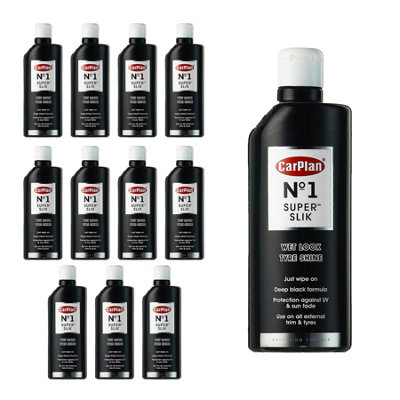 Wet Look Car Tyre Shine Dressing Anti-Fling CarPlan No.1 Super Slik 600ml x12